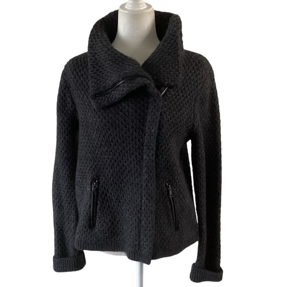 LOFT Jackets & Blazers - Loft Alpaca Wool Blend Asymmetrical Moto Sweater Jacket Large